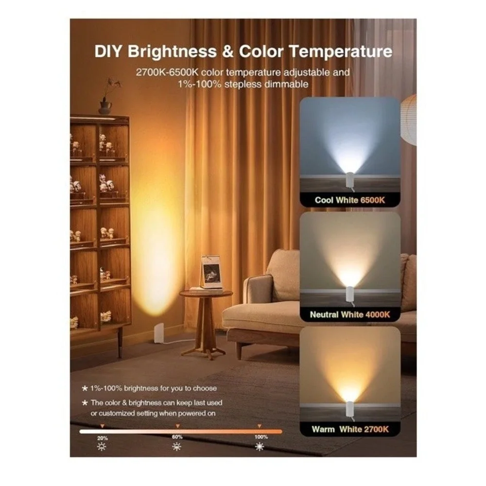 Sunvie Smart‎ Floor Can Light 5W RGBW Color Changing Up Lights Indoor With Timer